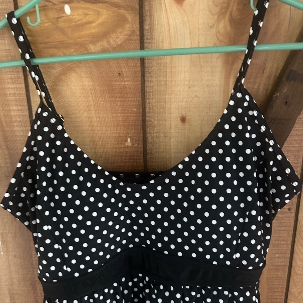 Swimsuit For All S4aSwim Polka Dot One Piece Swimsuit Black/ White Plus Size 16 - Picture 6 of 12